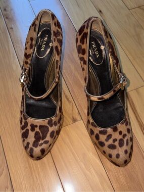 PRADA Leopard Print Mary Jane Pumps
